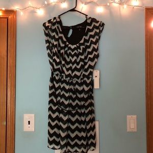 As U Wish Love Reign Chevron Dress w/ Belt